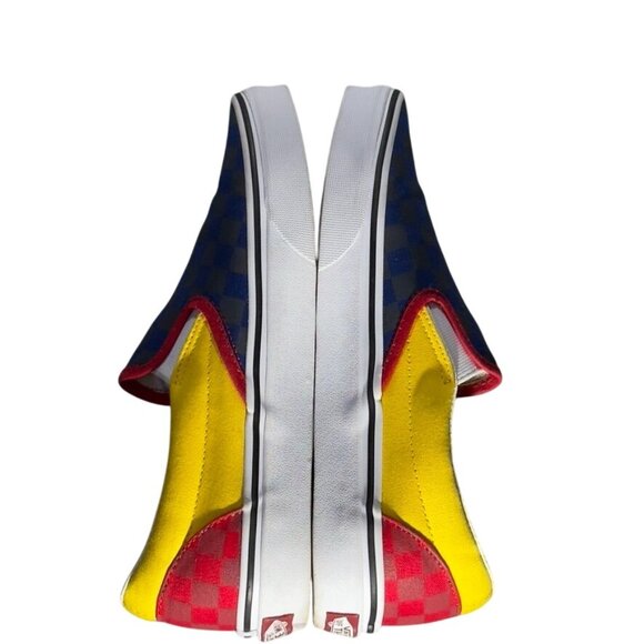 VANS Unisex Otw Rally Checkerboard Slip-On Shoes Red/Yellow/Blue Size M7 W8.5 - Picture 4 of 9